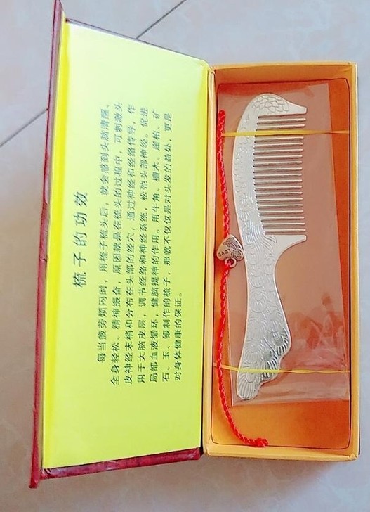【买银梳送银镯】银梳子纯银熟银梳子云南雪花...