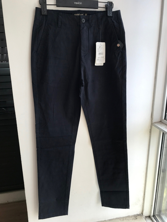 全新 品牌型号 以纯男装梭织弹力修身小脚长裤