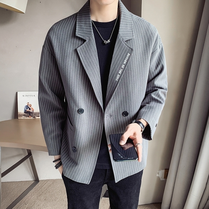 2021春秋季西装外套男士韩版潮流宽松商务...