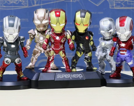 钢铁侠手办迷你Q版全套iron man模型...