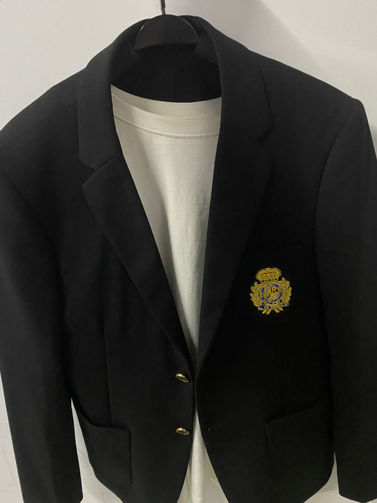 白鹤大人同款外套，学院风休闲西服外套，深黑...