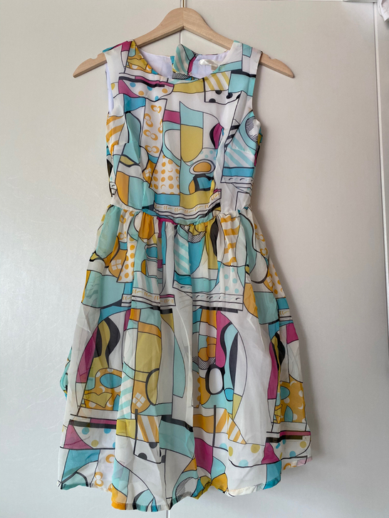 几何图案连衣裙