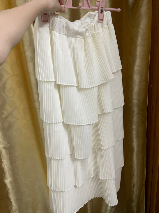 非常非常有质感的蛋糕裙 半身裙白色 松紧腰...