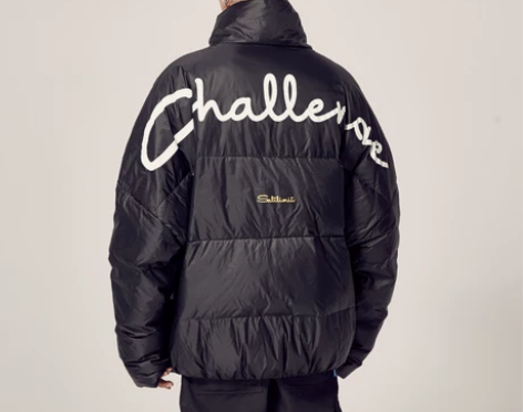 男道冬季新款背后大印花棉服男士潮牌宽松立领...