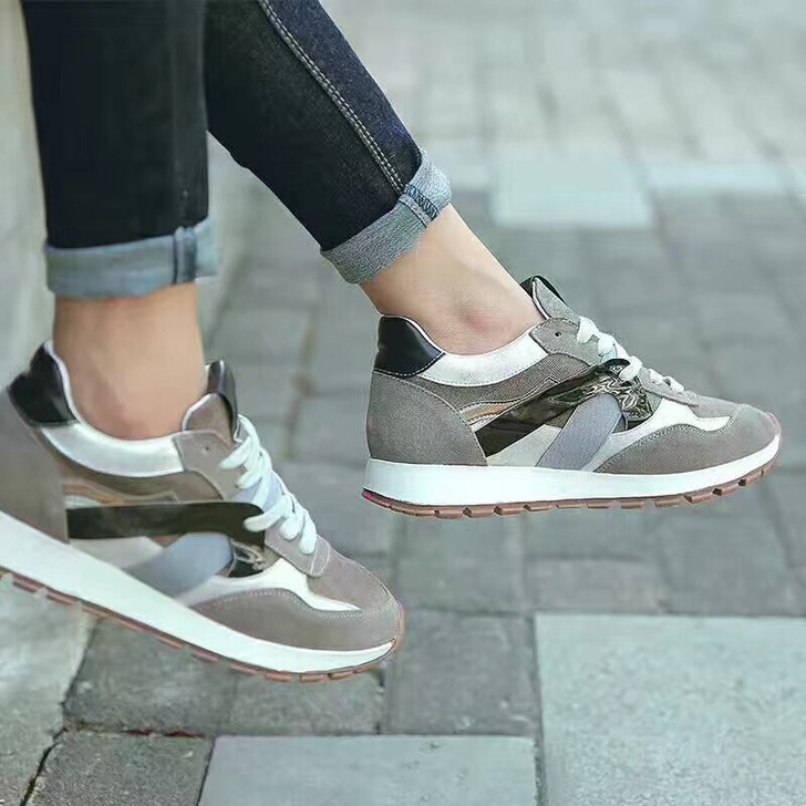 韩版运动休闲鞋真皮拼接时尚个性运动鞋