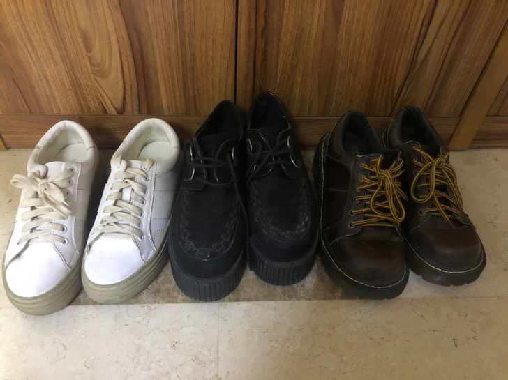 松糕鞋小皮鞋圆头鞋