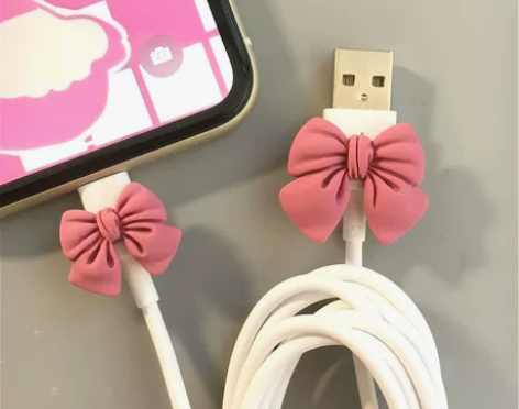 加长2米蝴蝶结充电线手机快充typec适用...