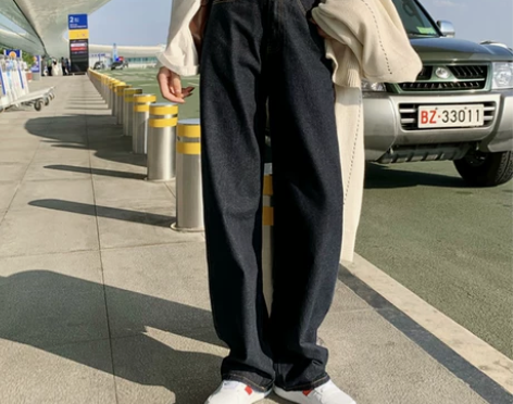 牛仔裤女秋冬百搭坠感拖地阔腿裤2020新款...