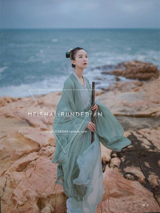 司南- 清平调 魏晋清冷风直裾单衣大袖衫男...