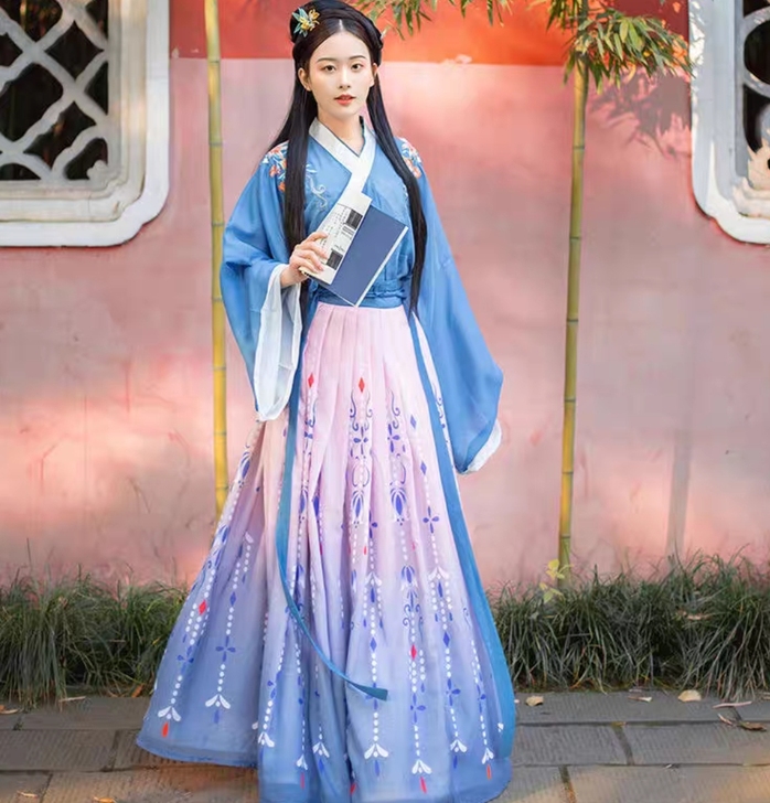 【蝶恋花】梦梳年原创汉服女春交领齐腰襦裙广...