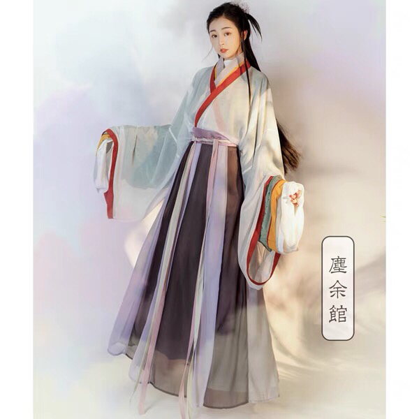 几乎全新 尘余馆|梅幸|晋制汉服交领原创印...