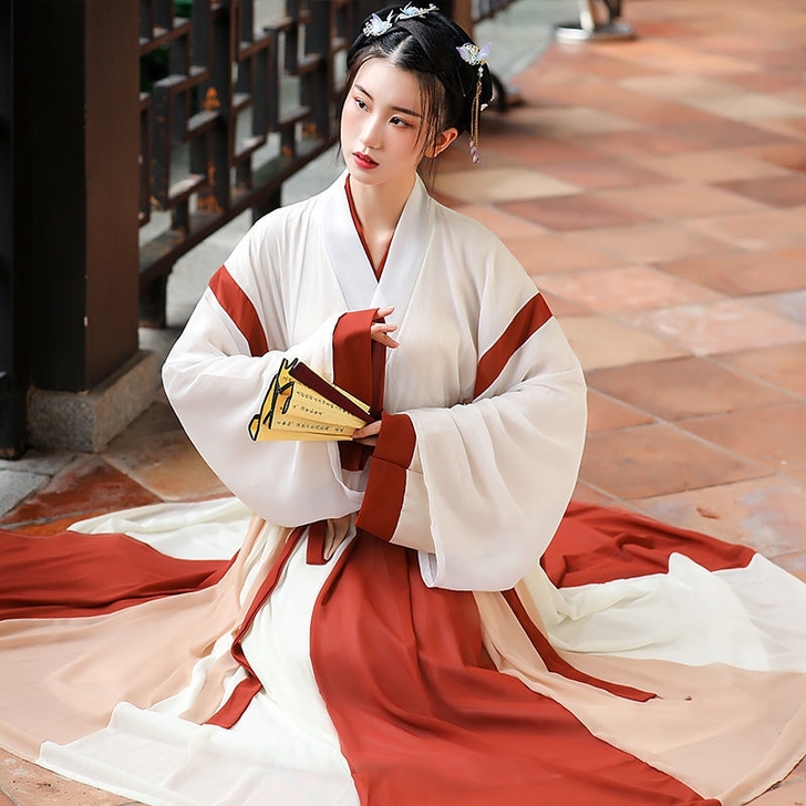 楚韵 绿媛原创汉服女晋制交领齐腰襦裙中国风...