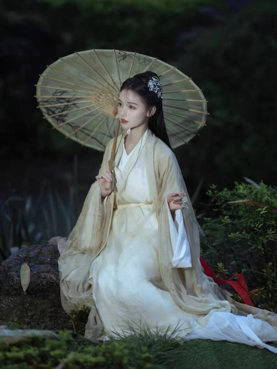 【汉服出租】有香如故秋风辞浅黄色魏晋风 大...