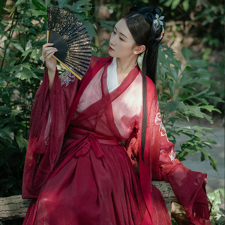 言然 魏晋风汉服 全套 四件