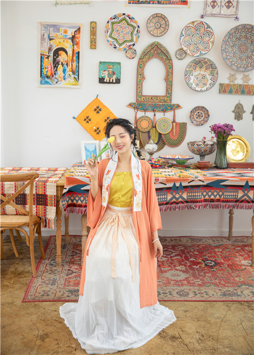 杉梅原创汉服【时令】明制合领衫女半袖长衫齐...