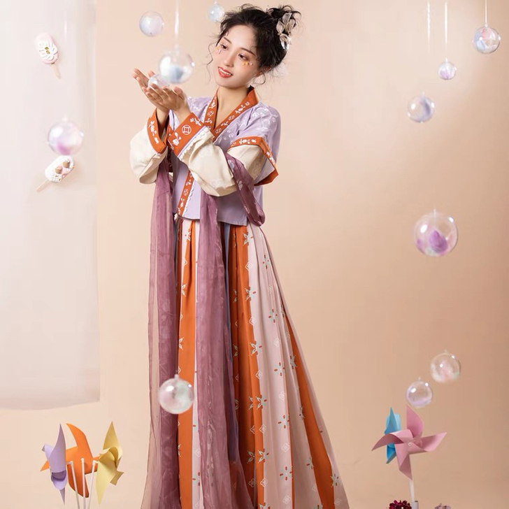 杉梅原创 汉服女【长亭】唐制褙子半袖圆领短...