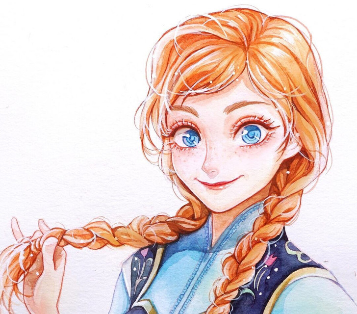手绘水彩动漫人物角色设计插画临摹素材板绘少...