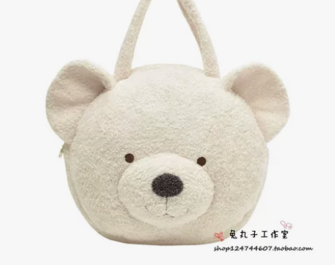 日式可爱卡通玩偶熊头手拎包 少女软妹手提包...