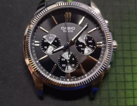 CASIO 卡西欧手表男 防水三眼石英表白...