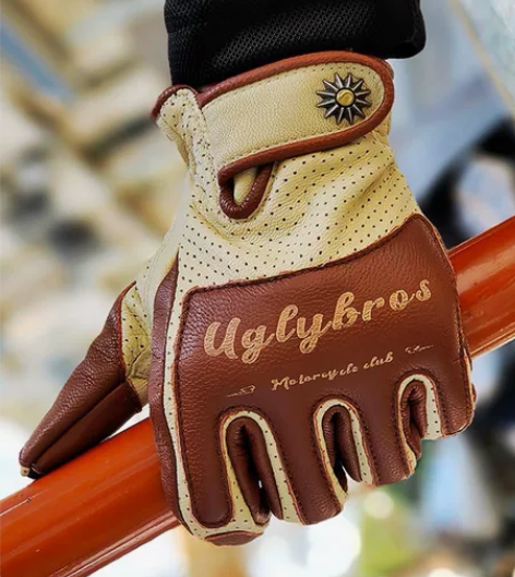 uglybros丑兄弟复古摩托车手套机车真...