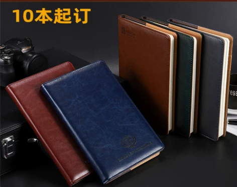 笔记本定制可印logo封面内页商务会议皮面...