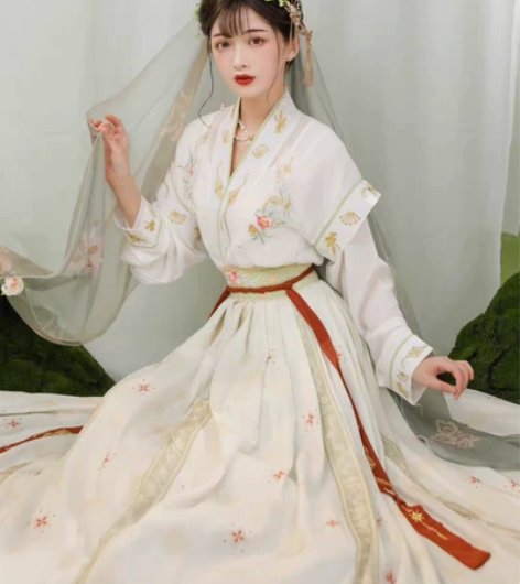 玉术【一览芳华】原创汉服女唐褙子圆领衫褶裙...