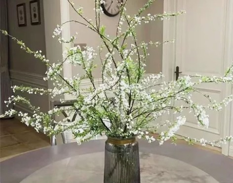 雪柳鲜枝干枝支水培花卉遇水开花鲜花插花室内...