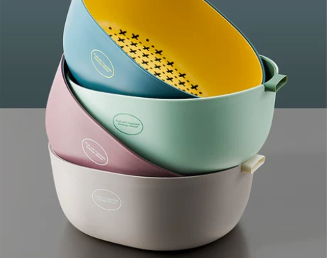 双层塑料洗菜盆沥水篮家用厨房淘菜筐大号创意...