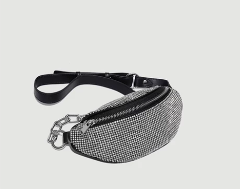 AW大王全钻斜挎链条胸包/水钻腰包/闪钻包...