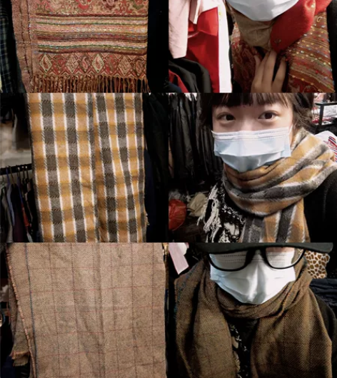 Vintage 中古 围巾 小众 独特 感...