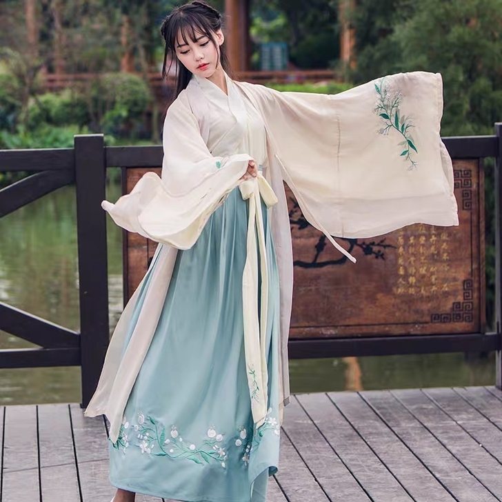 剧本杀汉服三件套衣服+送发带披帛！杜若汉服...