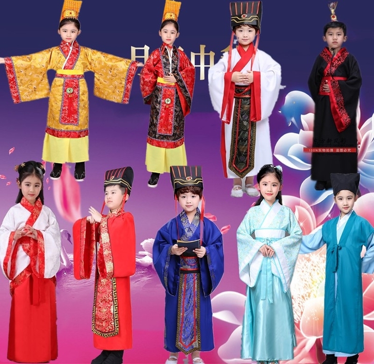 儿童古装汉服晏子使楚少儿秦汉皇帝秦王楚王服...