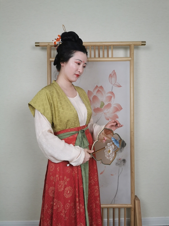 【正式上架】朱华-唐背子套装唐制汉服 蝈蝈...