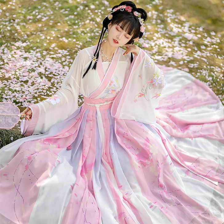 意阑珊 魏晋风汉服女正品原创交领齐腰襦裙重...
