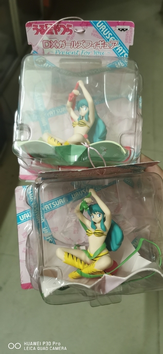 稀少的福星小子拉姆手办一对，中古老物未拆封...