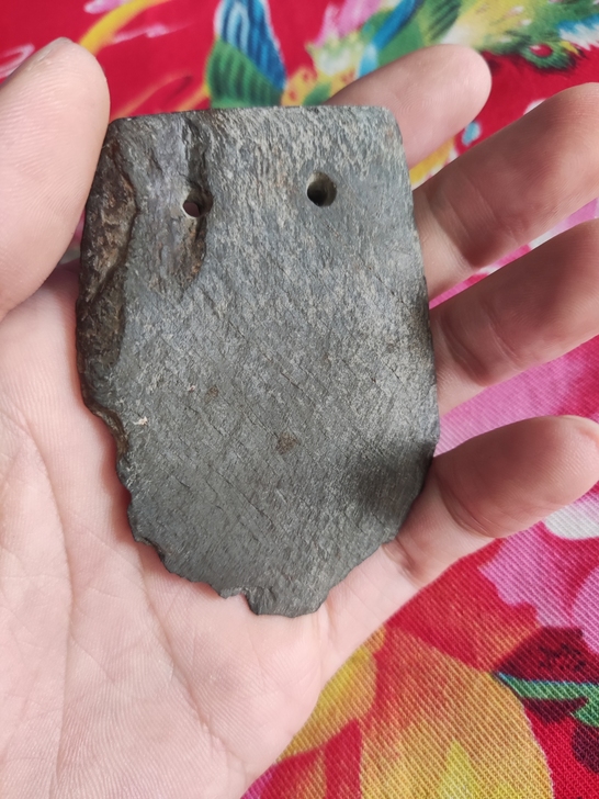石器时代 双孔老石斧 石钺
