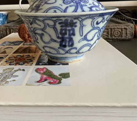 瓷器闲置 青花喜字盖碗，喜字茶碗，口径10...