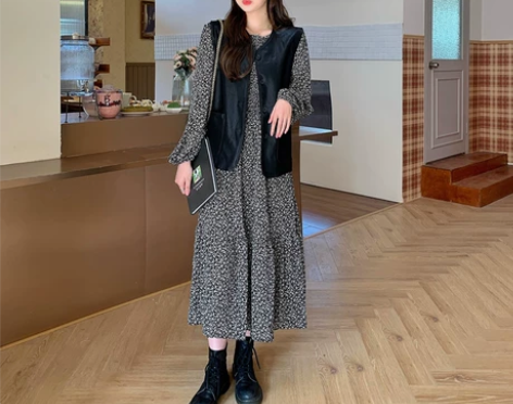 可盐可甜法式小众秋新款碎花内搭温柔桔梗雪纺...