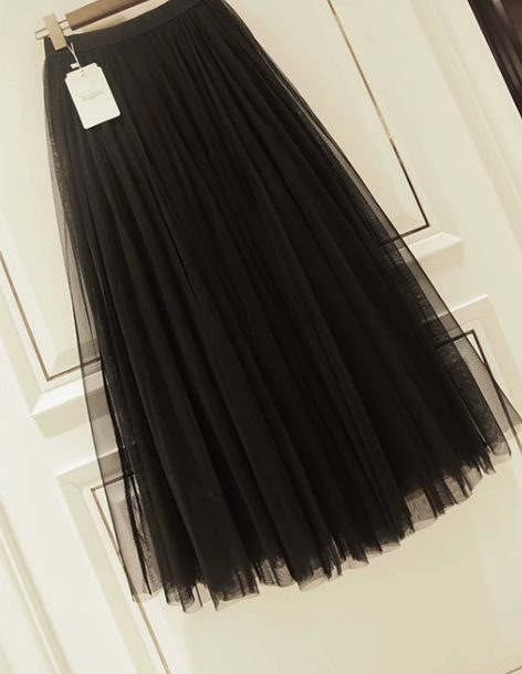 半身裙短裙8色720度大摆多层细腻网纱高端...