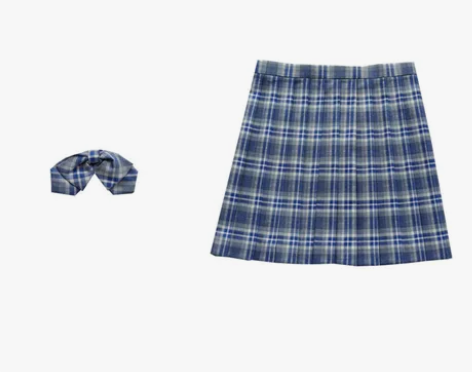日系JK学院风制服裙蓝格纹学生百褶裙短… ...