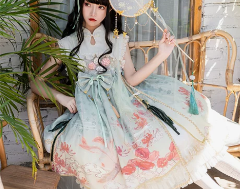 豹了个猫原创lolita~三途灼梦绿单边夹...