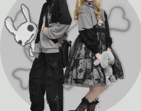 动物病栋情侣装 黑甜日常卫衣OP swee...