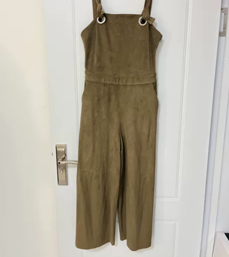 Mango橄榄绿连体裤裙裤 古着橄榄绿色，...