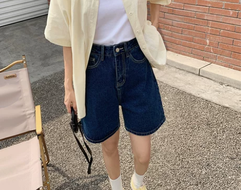 五分牛仔裤女宽松夏季直筒阔腿高腰显瘦202...