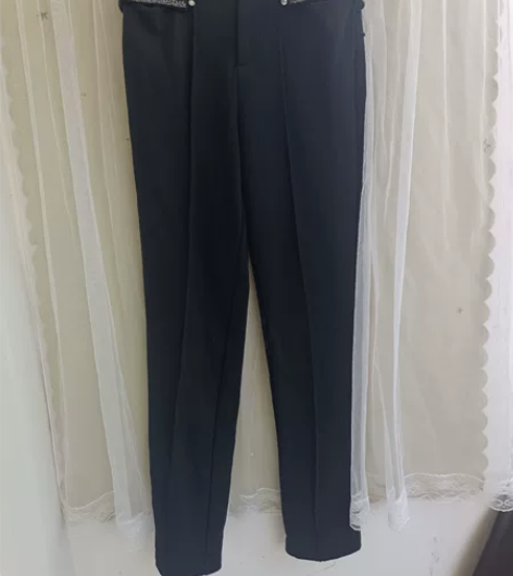 加厚纯棉气质垂感休闲裤秋冬款简约通勤铅笔裤...