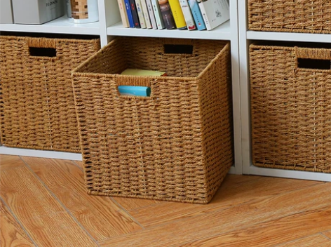 收纳筐藤编零食玩具杂物整理箱编织篮子家用