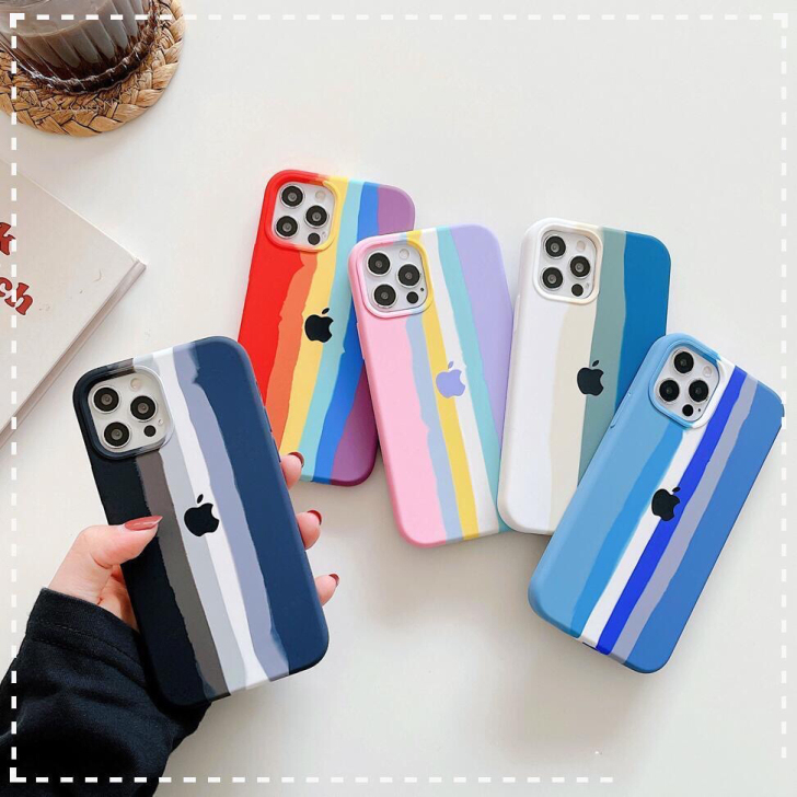 彩虹手机壳iPhone12液态硅胶防摔苹果...