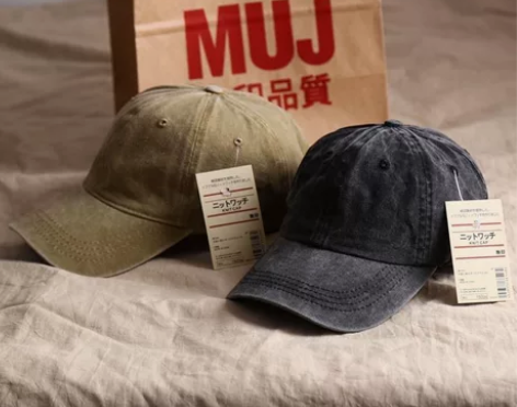 无印muj纯棉水洗棒球帽做旧青年夏季遮阳帽...