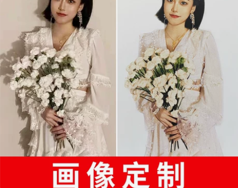 素描画像定制手绘彩铅画代画人物画肖像画真人...