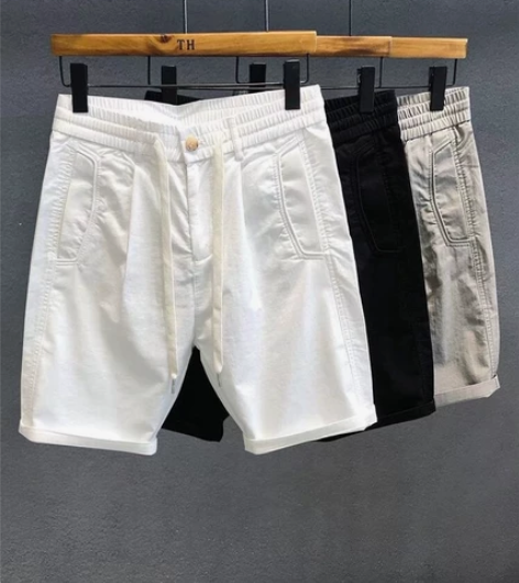 松紧腰运动裤薄款休闲短裤子男宽松直筒韩版潮...